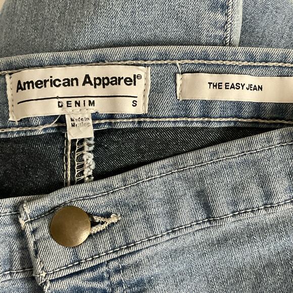 American Apparel Denim The Easy Jean Light Blue Wash Stretch High Waist sz Small - Picture 7 of 10
